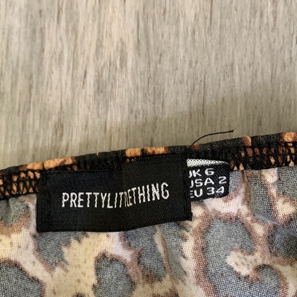 PRETTYLITTLETHING Leopard Print Strappy Cup Detail Midi Dress Sz 2 - Picture 10 of 11